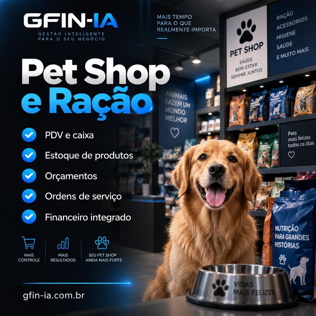 GFIN-IA para pet shop: recursos do sistema